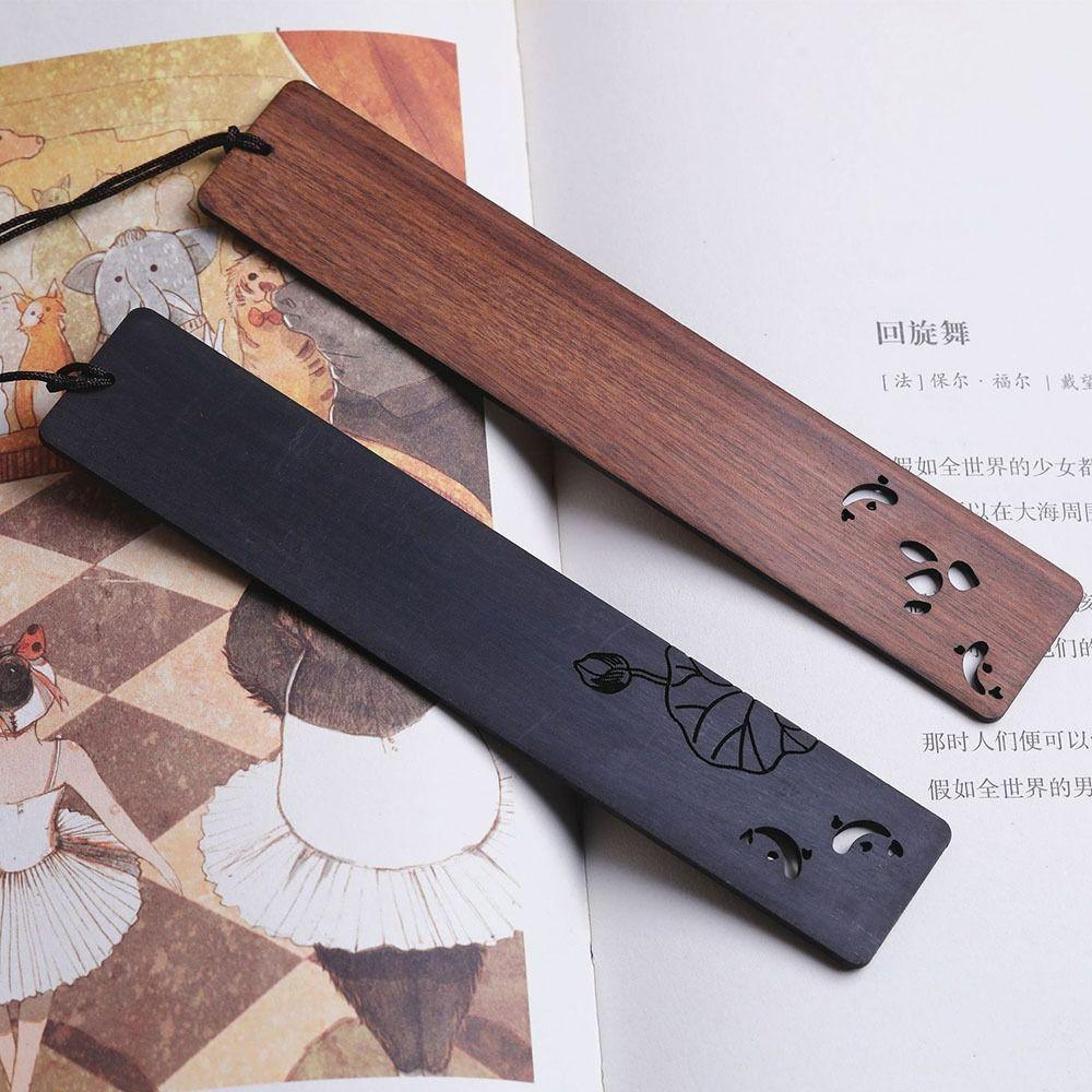 Деревянная винтажная закладка канцелярские товары в китайском стиле зажим для книги пруд с лотосами лунный свет ретро маркер страницы книги для любителей чтения