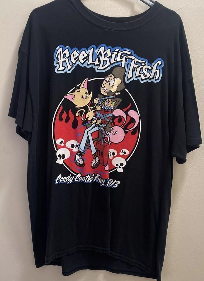 Vtg Reel Big Fish Candy Coated Fury Tour Cotton Black T Shirt For Men UR128 Unisex T-Shirt