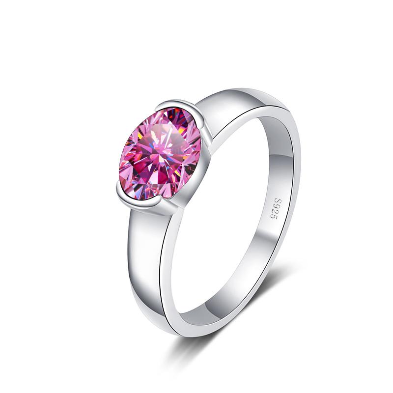 Bague Ringen Кольцо для женщин 1,5-каратное овальное обручальное кольцо с муассанитом из стерлингового серебра 925 пробы с бриллиантами Pt950, свадебные украшения