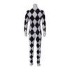 Freddie Mercury Cosplay Singer Jumpsuit For Men Black White Plaid Deep V Bodysuit Halloween Party Lead Vocals Stage Show Outfits