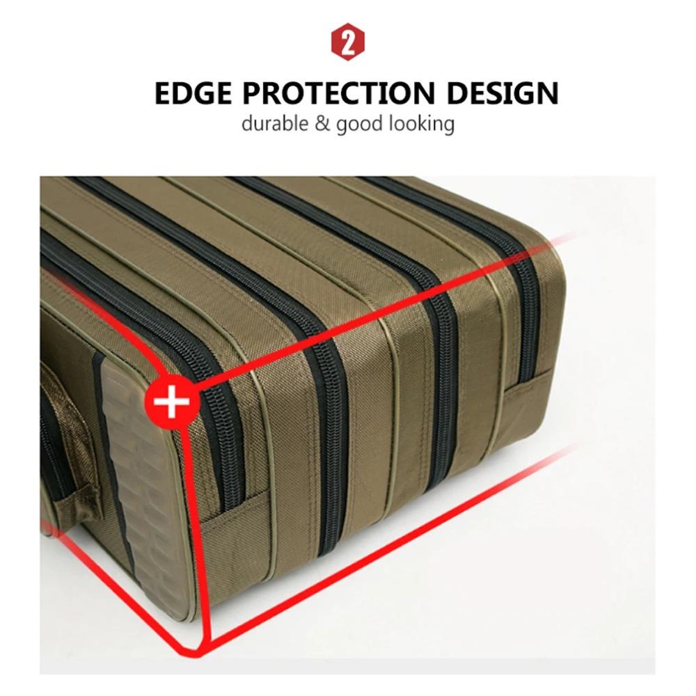 Multi-purpose Hard Steel 2/3/4 Layer Fishing Bag Fishing Rod Carrier Oxford Pole Tools Storage Bags Fishing Gear Case Organizer