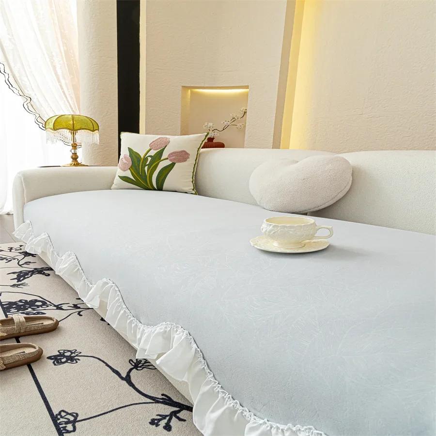 Special-Shaped Sofa Cushion New Four Seasons Universal Non-Slip High-End Sense Cushion Straight Row Sofa Cover Cover