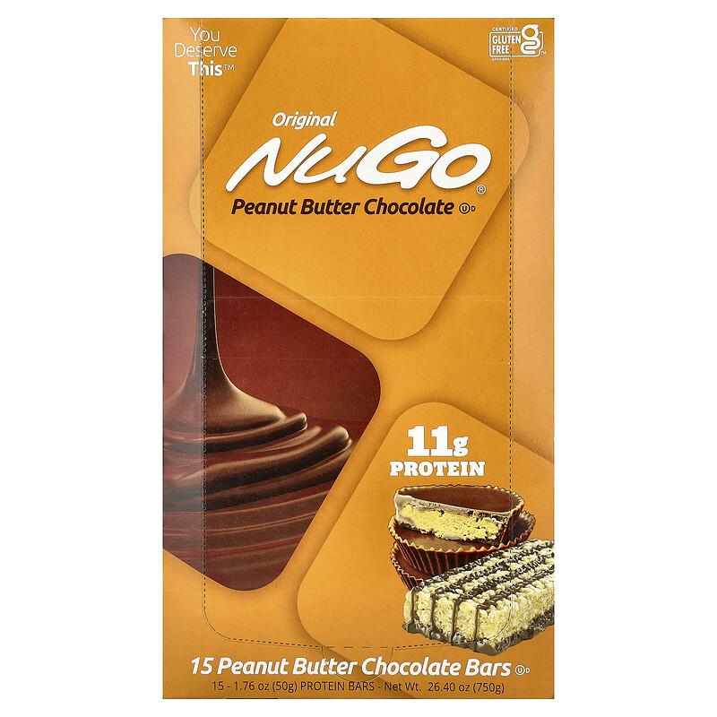 Protein Bars, Peanut Butter Chocolate, 15 Bars, 1.76 oz (50 g) Each