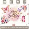 Birthday Greeting Party Banner, Polyester Backdrop for Home Room Wall Decor and Photo Props
