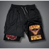 Аниме принтованные мужские шорты для взрослых Double Fitness спортивные и повседневные брюки среднего размера
