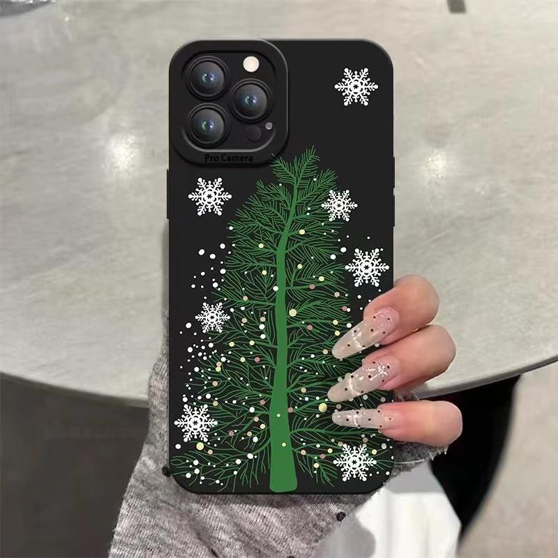 Рождественский Мультяшный Новогодний подарок Чехол для телефона iPhone 15 14 13 12 11 Pro Max Mini X Xs XR 7 8 Plus SE Мягкий силиконовый Чехол