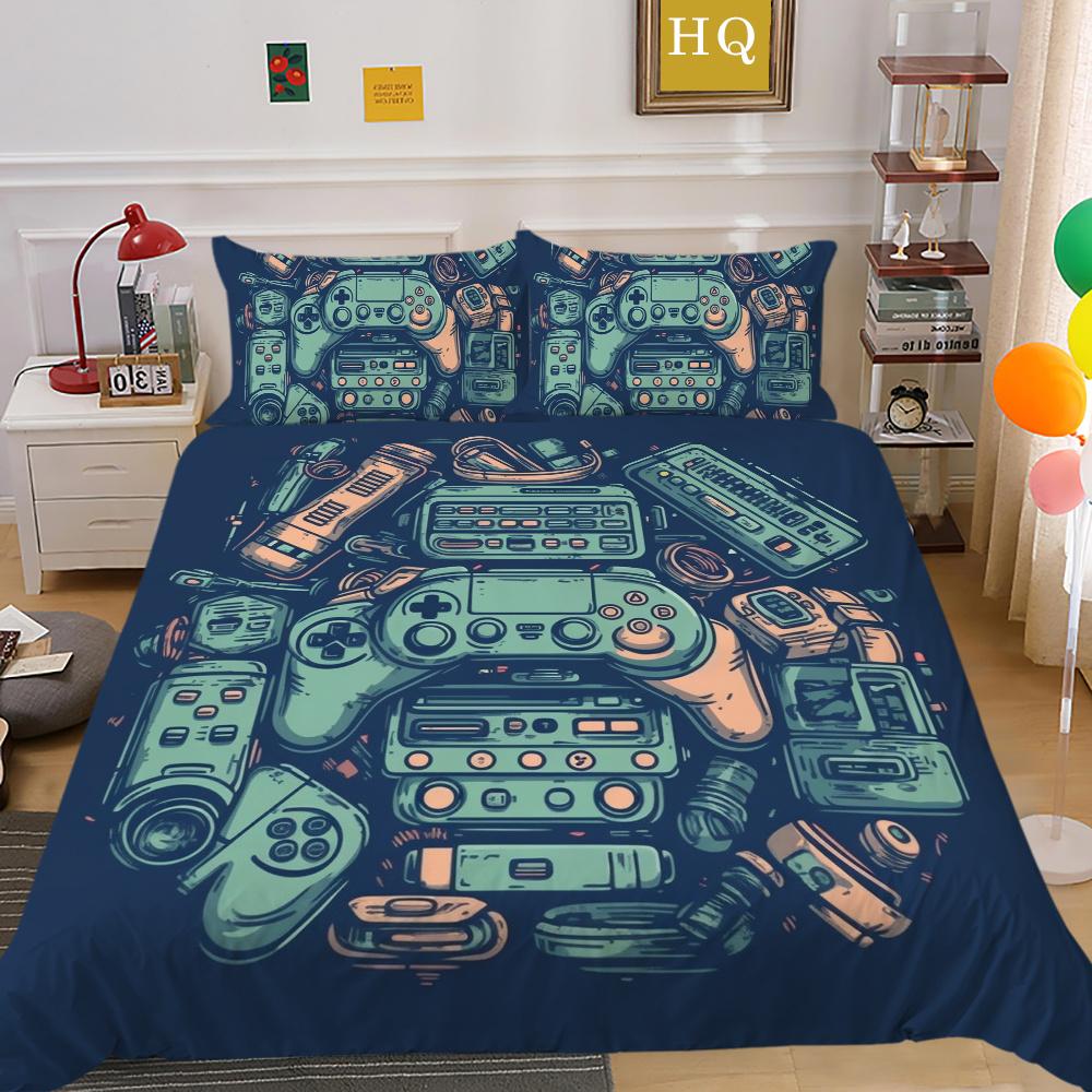 Мужские классные комплекты постельного белья с игровой ручкой и принтом, покрывало из полиэстера, покрывало размера «king size», роскошное постельное белье для дома