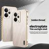 KADEM For Realme 14 5G Case Electroplating Silk Texture PU + TPU Phone Back Cover