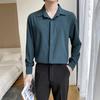2022 Spring Men's Fashion Casual Long Sleeve Solid Color Shirt - Light Mature Style