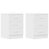 VidaXL Bedside Tables 2 Pcs White 38x35x56 Cm Engineered Wood 800451
