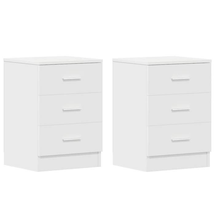 VidaXL Bedside Tables 2 Pcs White 38x35x56 Cm Engineered Wood 800451