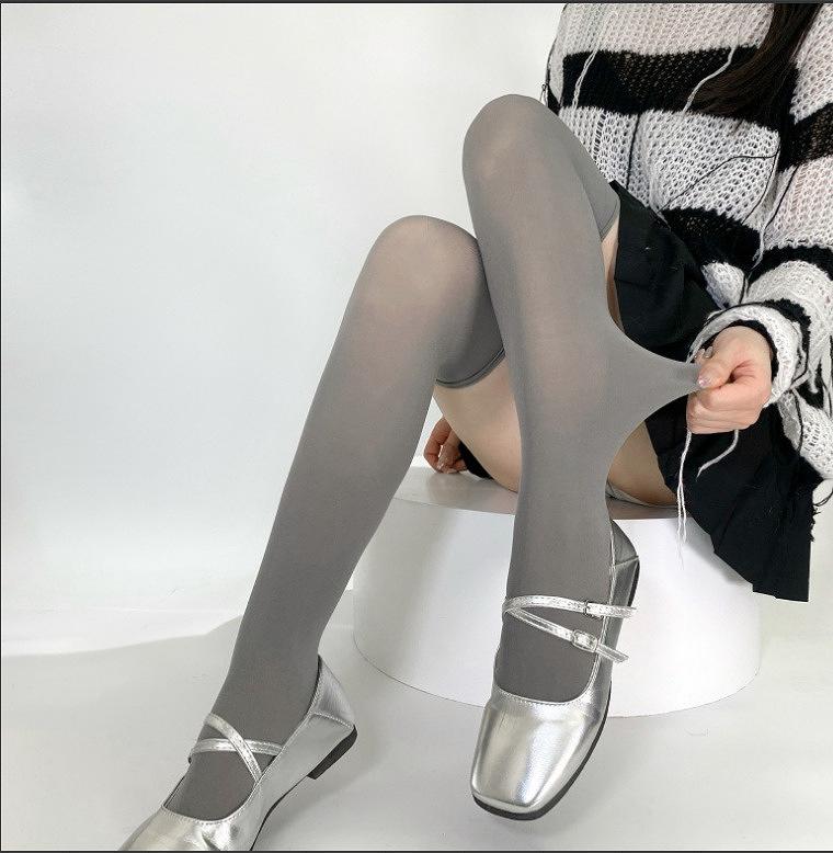 Женские японские утягивающие белые чулки до колена для косплея