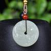 Natural Hotan Jade Peace Buckle Double Dragon Wall Pendant Women's Necklace Birthday Gift for Girlfriend and Wife with Certificate