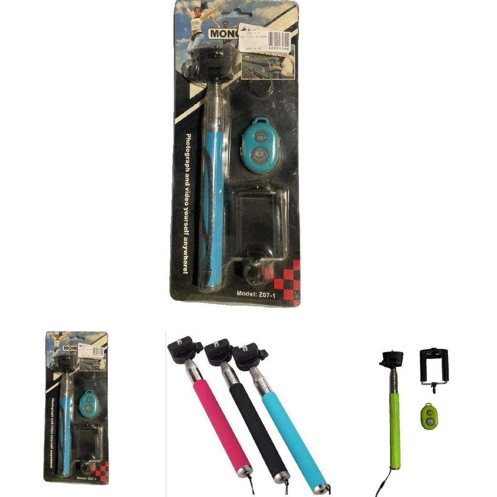 Extendable Stainless Steel Selfie Stick With Bluetooth Remote Control For Outdoor Use