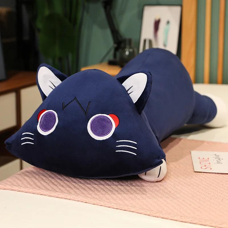Genshin Impact Anime Wanderer Plush Long Pillow Soft Stuffed Animal Fluffy Scaramouche Cat Plushie Dolls Kids Birthday Gift