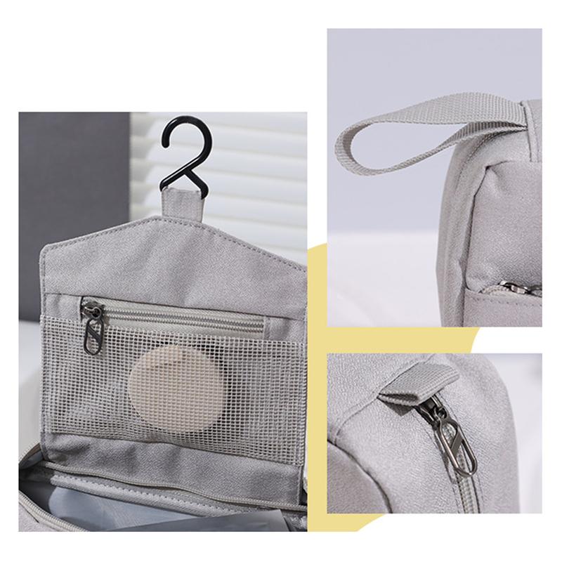 Портативная косметичка с крючком для подвешивания, водонепроницаемая женская косметичка для ванной комнаты, большая вместимость, дорожный мужской косметичка