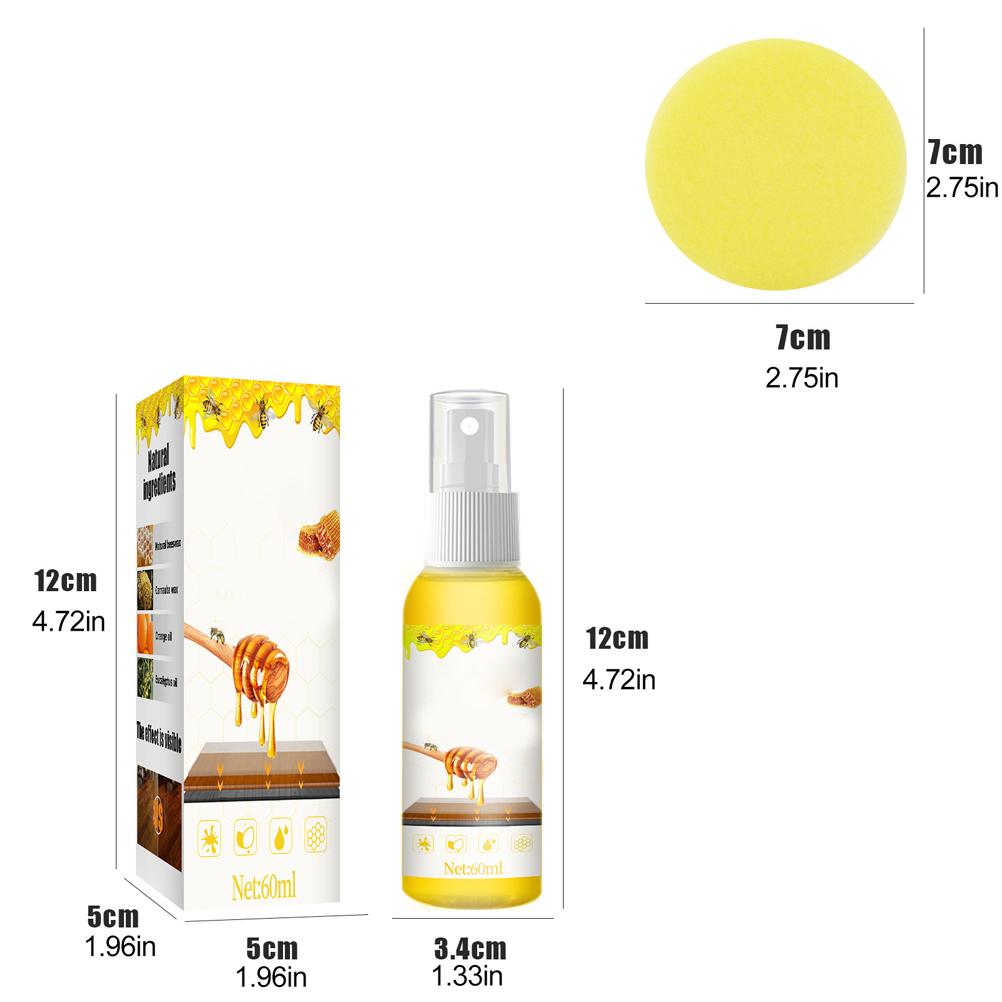 60 мл Спрей с пчелиным воском для ухода за деревом Уход за домашней мебелью Натуральный пчелиный воск Влагостойкий пчелиный воск