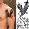 3D Fake Bald Eagle Realistic Temporary Tattoos For Men Boy Kids Old Wolf Dragon Cat Mermaid Tattoo Stickers Flower Tatoos Arm
