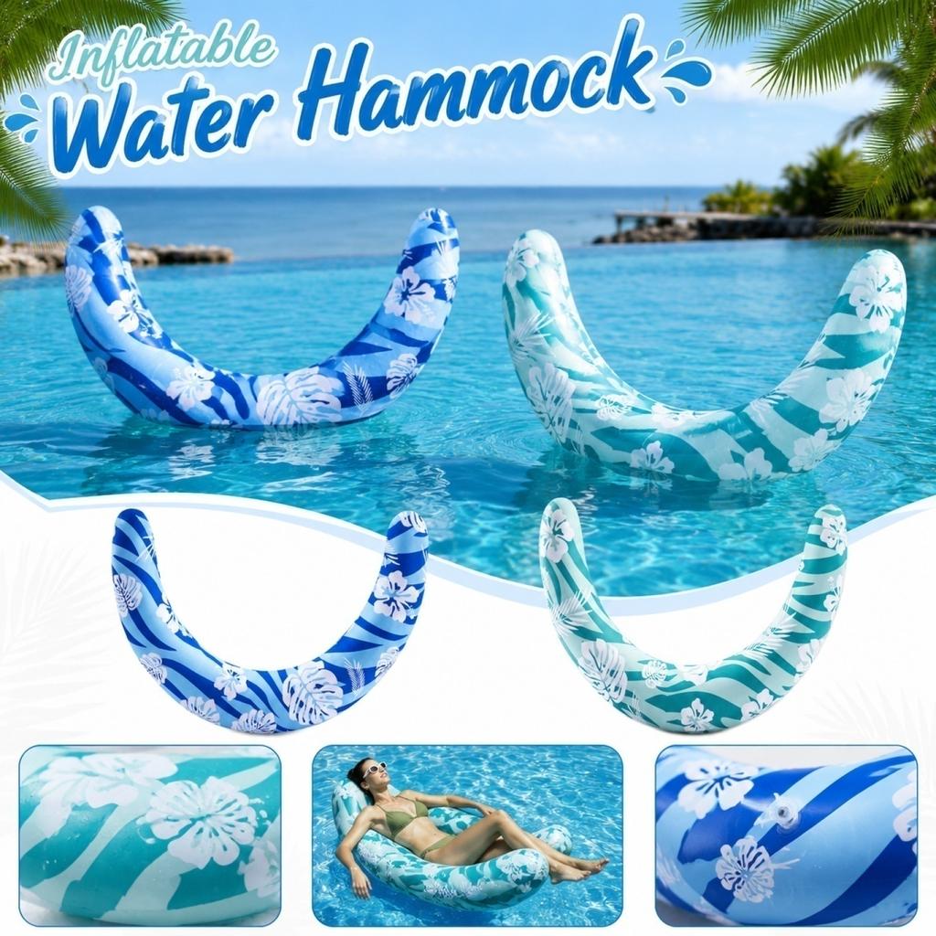 Inflatable Floating, Half Moon Curved Pool Float Chair, 760cm