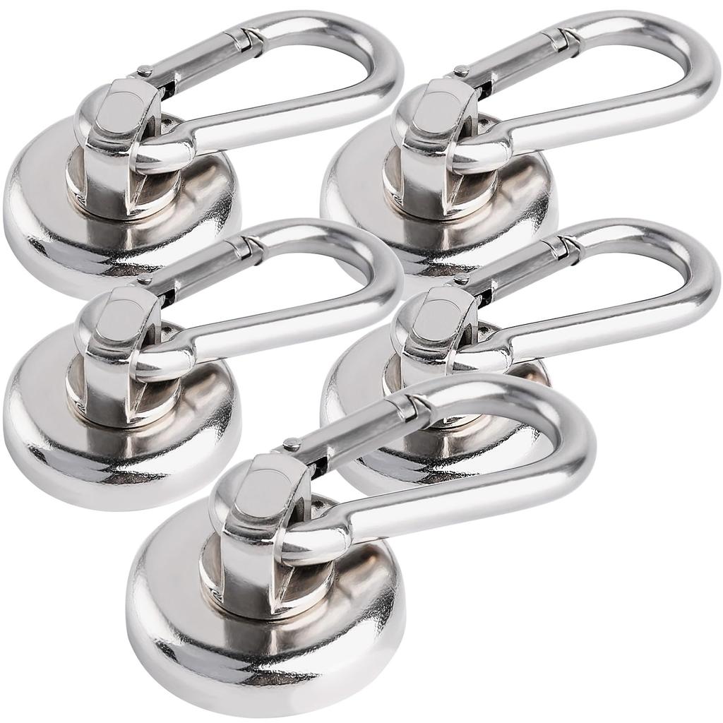 Strong Magnet 25mm Pack of Neodymium Magnets with Carabiner Maximum Load Capacity of Super for Commercial Outdoor and Wall Mounting Hooks, Diameter,