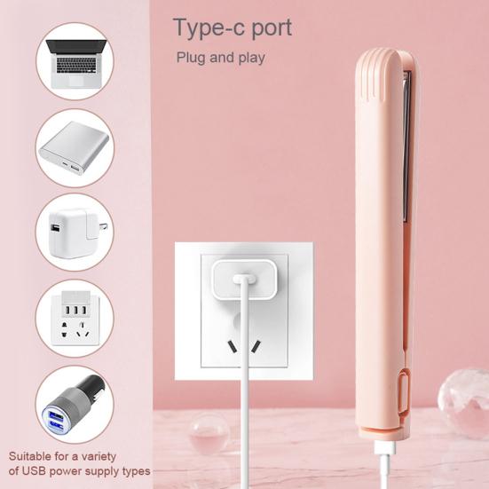 Портативный USB-выпрямитель для волос, быстрый нагрев, электрические щипцы для завивки, прямые вьющиеся волосы, челка, мини-щипцы для завивки, дорожный инструмент для укладки волос для женщин