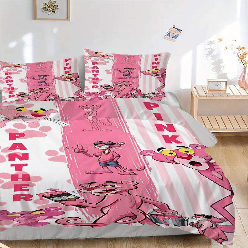 3Pcs Pink Panther Party Bedding Sets For All Sizes New 3D Printed Bed Cover Comforter Duvet Cover Pillowcase Bedroom Decoration