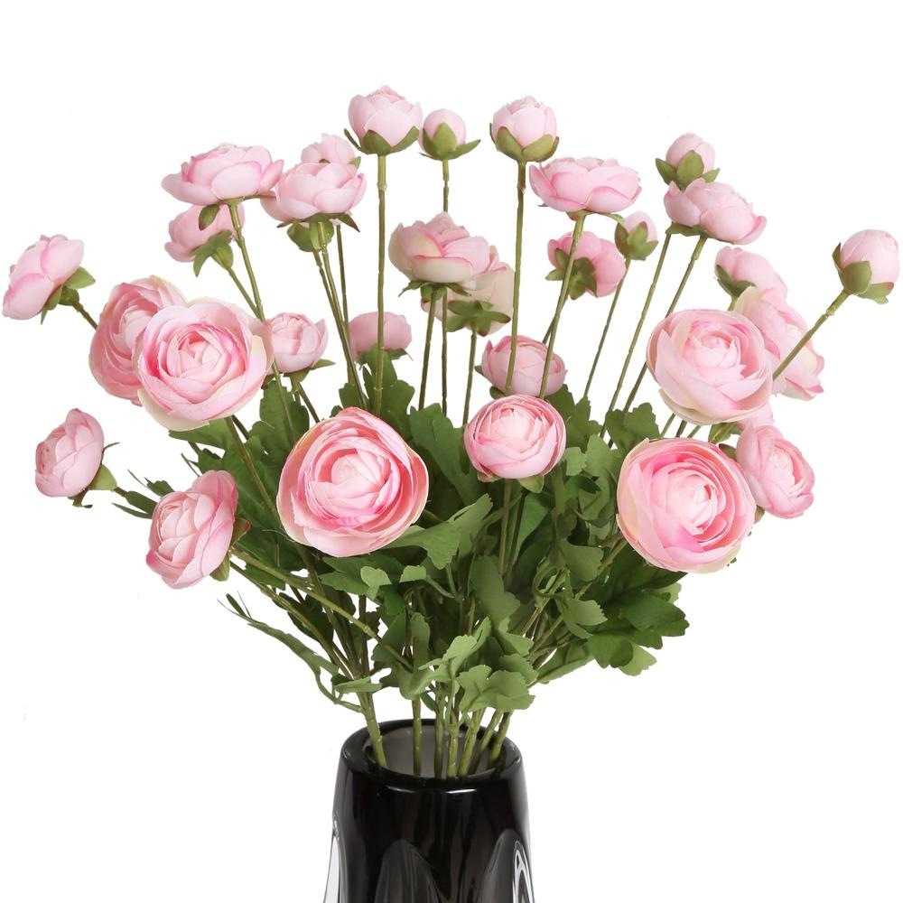4 шт. 16 головок ранункулюсов искусственные шелковые цветы с длинными стеблями ранункулюс искусственные цветы персидские искусственные цветы для свадебного стола центральный элемент домашнего декора