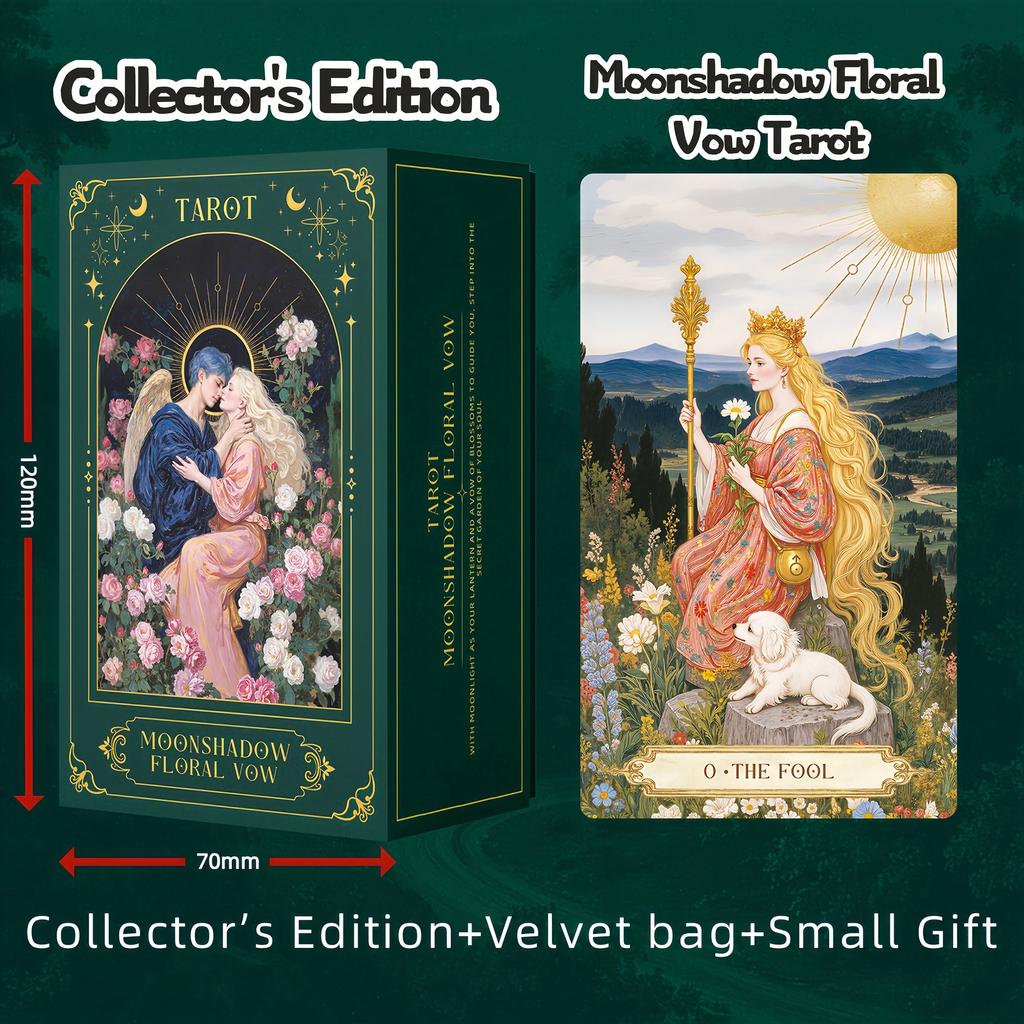 New Original Authentic High Priestess Exclusive Moonshadow Floral Vow Tarot Cards 12x7cm Oracle Rider Waite Luxury Professional