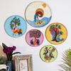 Металлические настенные тарелки | Украшение для дома | Дизайн в стиле Ворли | Настенное украшение для гостиной | Предметы декора | Подарки (Разноцветный) (Набор из 5)