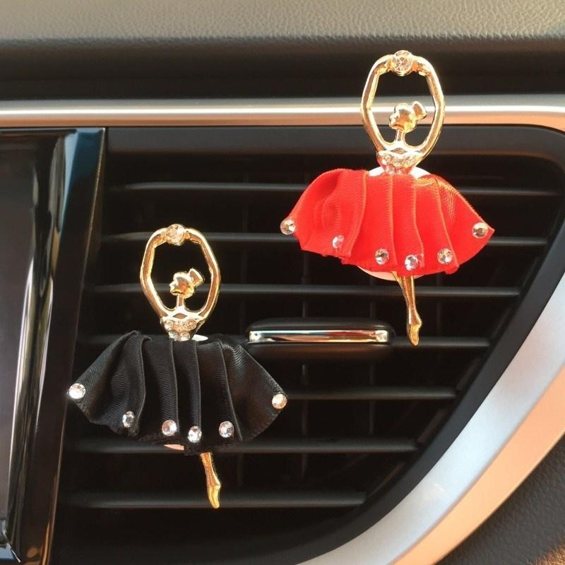 Ballet Girl Car Outlet Diamond Mounted Cartoon Perfume Clip Air Conditioning Vent Perfume Clip