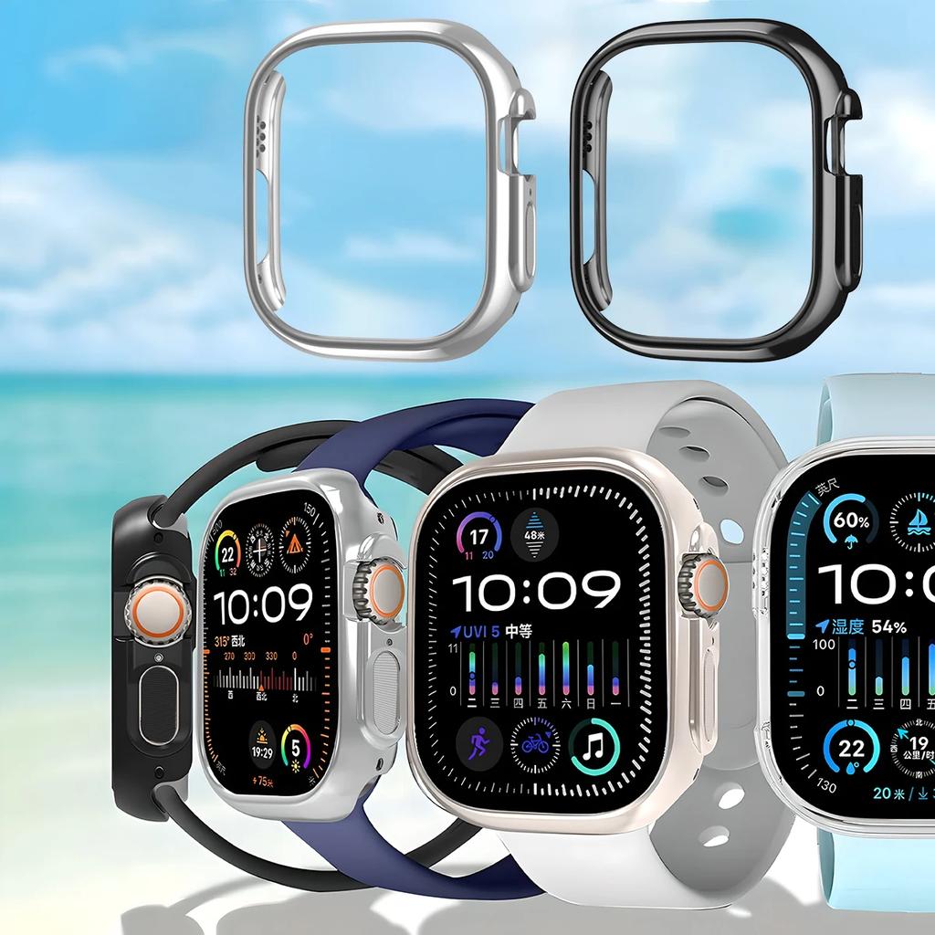 Ударопрочный золотой ПК-чехол Защитная крышка для Apple Watch Серии 11 10 9 8 7 6 5 4 3 2 1 Ultra 49 45 мм 41 46 42 мм Без стекла на экран