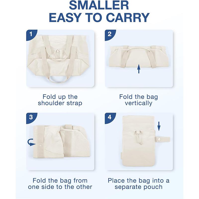 Складная сумка-тоут с карманом для хранения, сумка-тоут через плечо, подходит для путешествий и работы SG