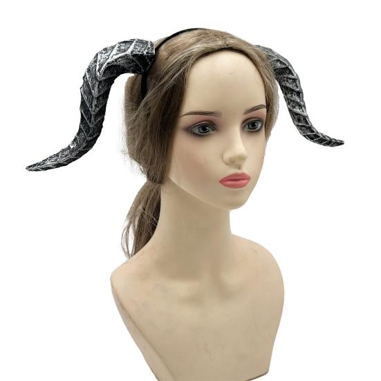 Gothic Devil Horn Headband Imitation Fake Bull Horns Hair Hoop Halloween Dress Up Hair Accessories for Halloween Cosplay Carnival