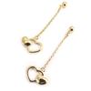 Les Trésors De Lily [L1269] - Gold Plated 'Love' Earrings - 35x10 Mm