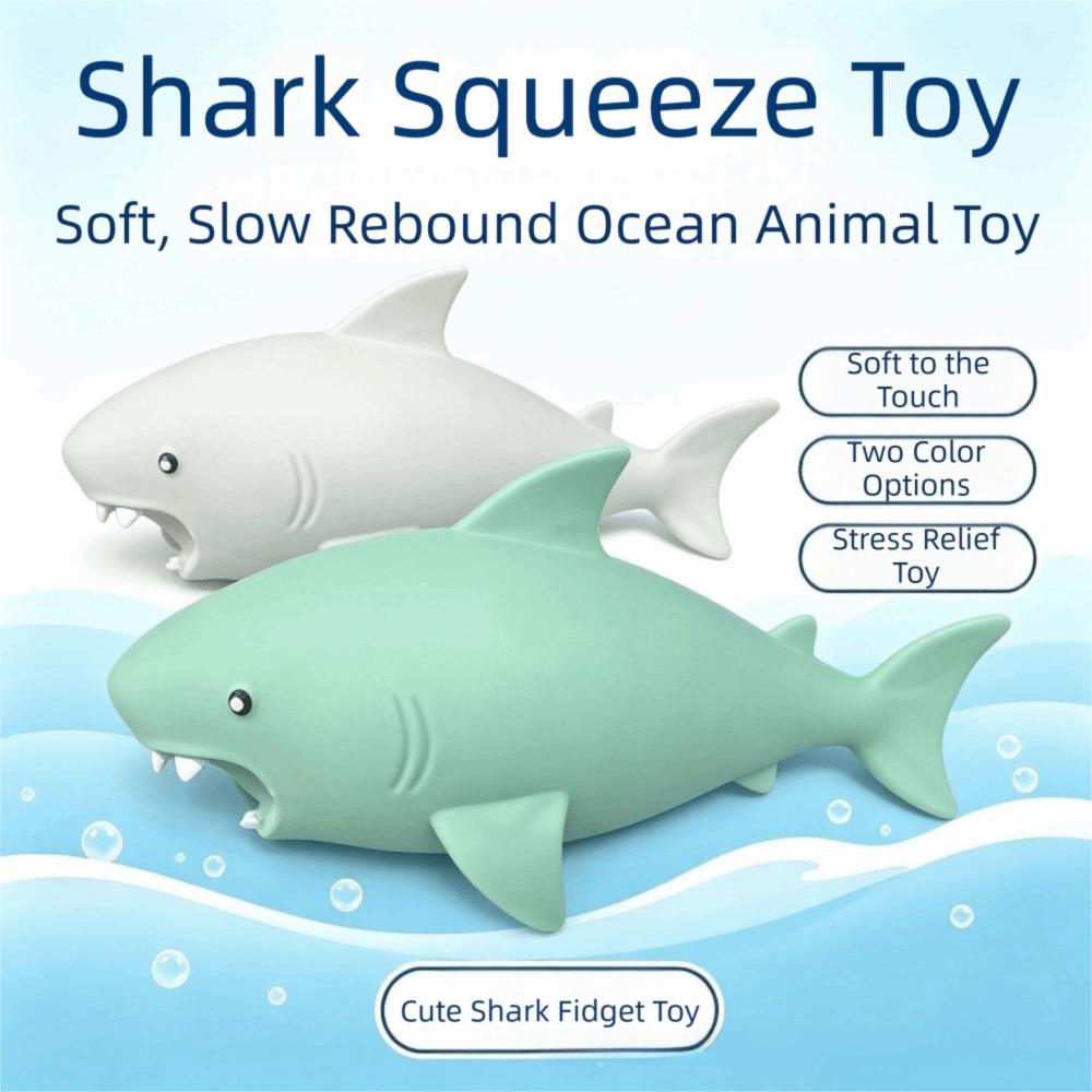 Slow Rebound Shark Fidget Toy Slow Rising Giant Shark Sensory Toy Home Decoration