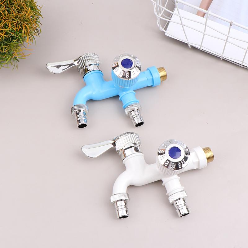 Двойной контроль двойной выпускной водопроводный кран 1/2" универсальный интерфейс пластиковый кран для домашнего шланга ванной комнаты орошение быстроразъемное соединение