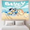 Custom Name Bluey Print Tapestry, Backdrop, Easy Setup, Ideal for Bedroom, Office & Living Room, with Aesthetic Wall Hanging Decor.