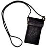 Roberto Ricci Genuine Crocodile Leather Smartphone Travel Gadget Accessory Black Pouch, Pouch, Pouch, Pouch, 10x18x3.5cm,