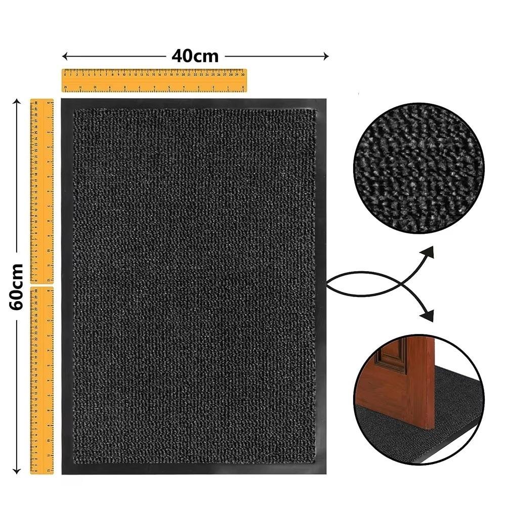 New 40x60cm Door Mat Super Absorbent Rubber Washable Door Mat Dirt Trapper Entrance Rug Front Door