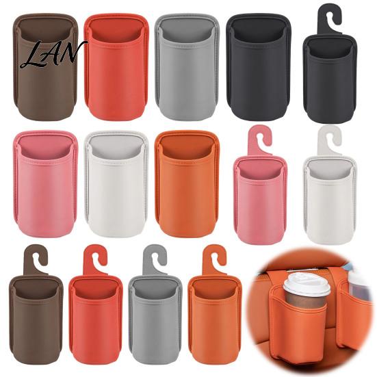 Vehicle Side Storage Bag Faux Leather Car Door Cup Holder, Wide-Mouth Clip Drink Holder for Interior Pocket Back Seat, Door, Headrest Multi-Functional