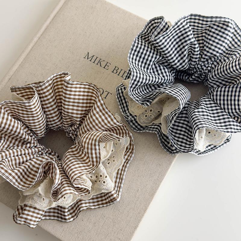 Новые винтажные большие женские кружевные резинки для волос, эластичная резинка для волос, держатель для хвоста, обруч для волос, резинка для волос, женские аксессуары для волос, головные уборы