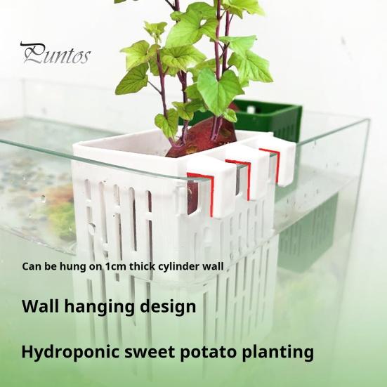 1/2/3/5/10Pcs Aquarium Plant Holder Top Hanging Fish Tank Planter Pot with Hook Platic Aquatic Plant Cup for Aquascape Decoration