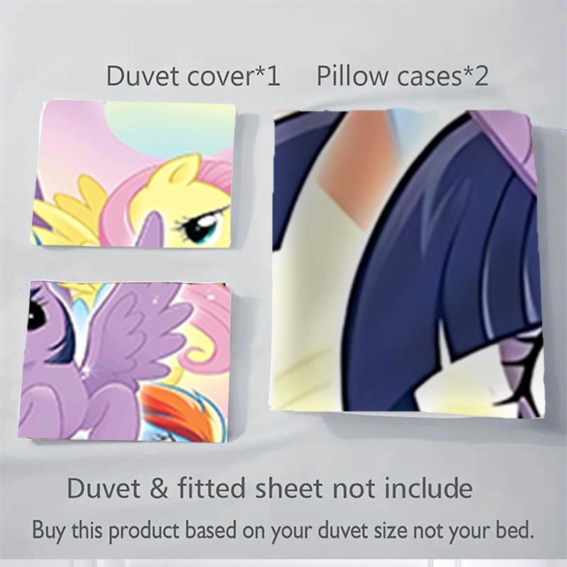 3 шт. My Little Pony Радужный Пони Летающие Крылья Домашний Комплект Постельного Белья-Универсальный Трех peças Костюм для Спальни, Гостевой Комнаты, Гостиной, Отеля-Фести