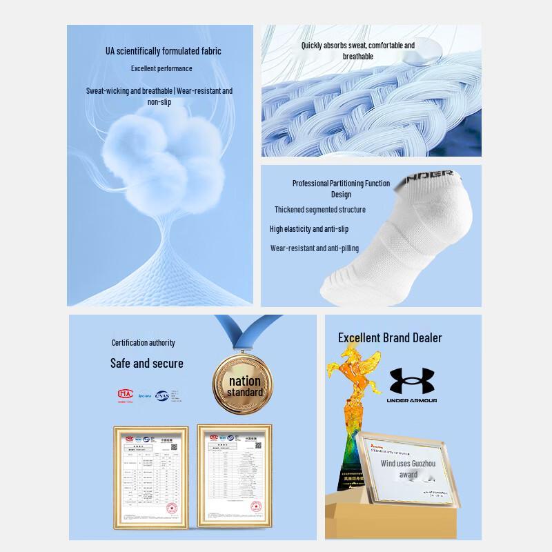 Under Armour Низкие спортивные носки унисекс (Упаковка из 3 пар)