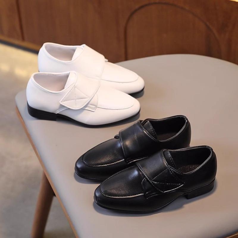 Boys' Leather Shoes, Black Soft Soles, Performance New Boys, British Fashion Shoes, Big Children's Single Shoes, Performance Shoes
