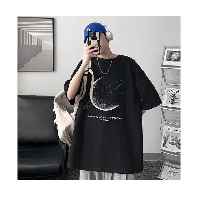 New Short-Sleeved T-shirt Men's Summer Korean Style Trendy Simple Half Sleeve Top Hong Kong Style Loose Casual Fashion Brand T-shirt