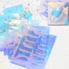 Holographic Aurora Ice Cube Nail Sticker Sparkly Ice Cube Broken Paper Summer Cellophane Nails Decoration Wraps