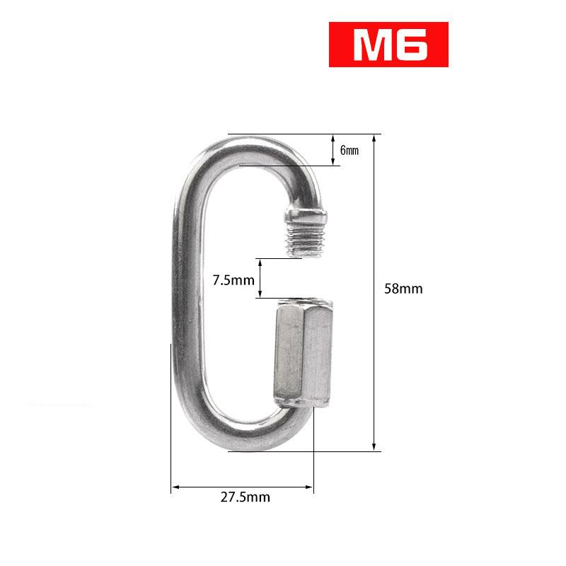 304 Stainless Steel Oval Locking Carabiner Clip, Quick Links, Rope Connector for Trailer, Swing, Hammocks, Cable, Camping