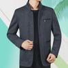 2022 Men's Autumn & Winter Casual Lapel Jackets - Solid Color for Middle-Aged & Elderly