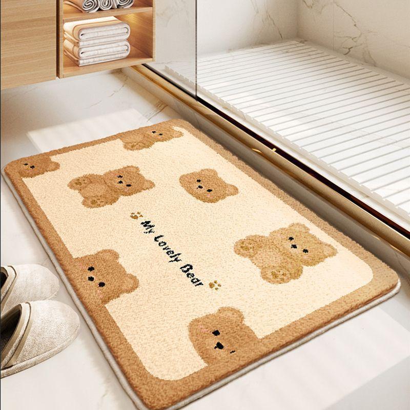 Впитывающий коврик для ванной комнаты Милый коврик для ванной двери Грязный Нескользящий коврик Ковер для туалета Коврик для двери туалета Бытовой